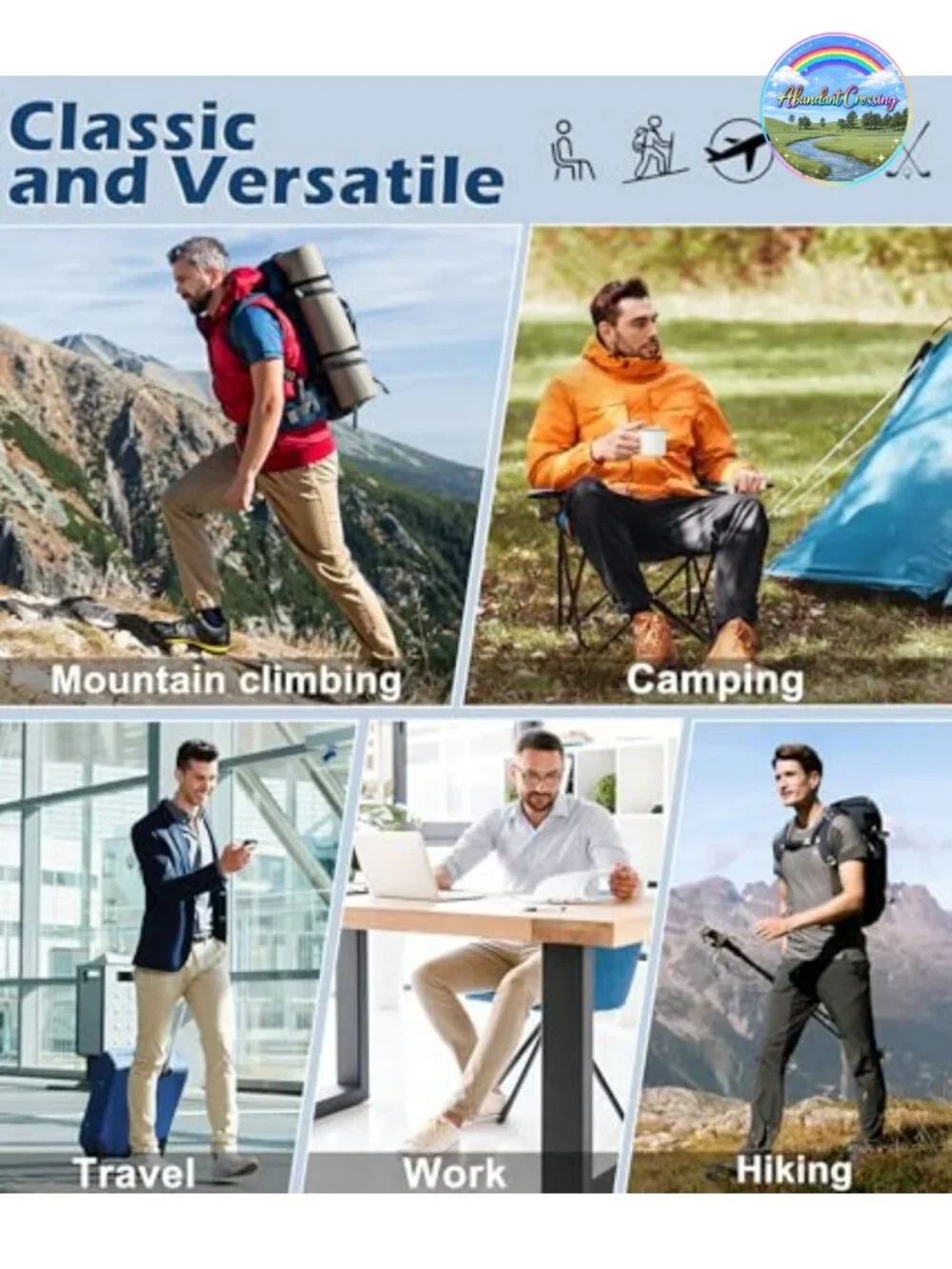 Waterproof Mens Hiking Cargo Pants 90% Nylon 10% Spandex Lightweight Quick Dry